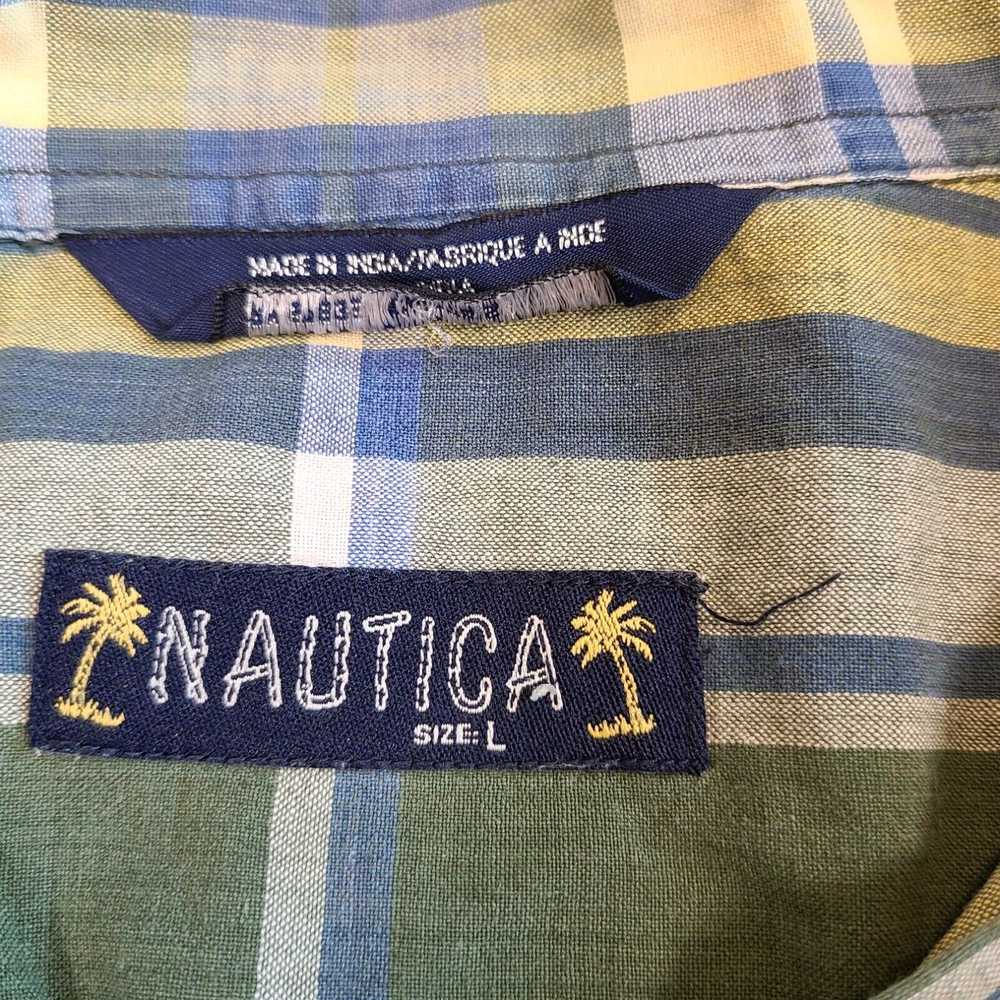 Nautica Nautica Shirt L Large Green Button-Up Pla… - image 3