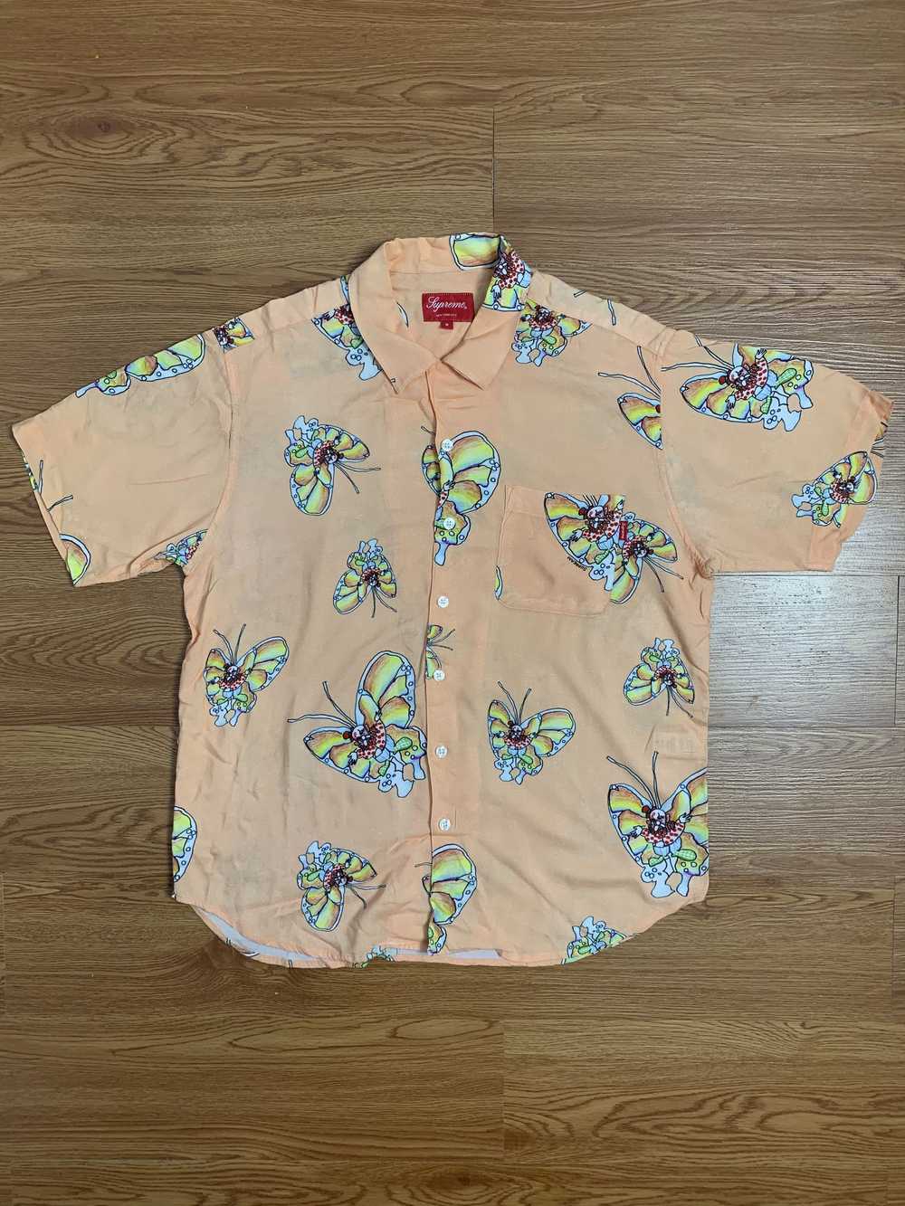 Supreme Supreme SS16 Gonz Butterfly Peach Rayon S… - image 1