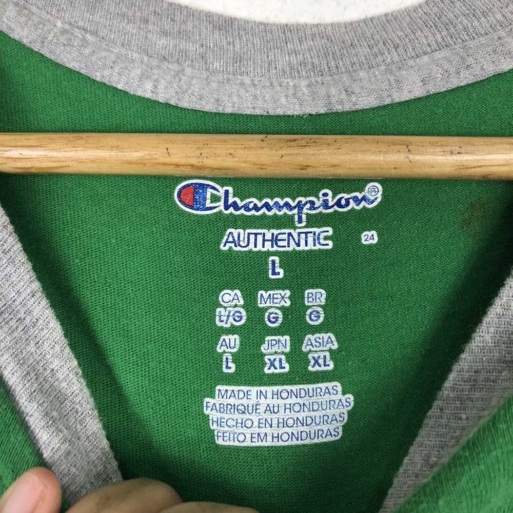 Japanese Brand Vintage Champion T-Shirt Green Col… - image 10