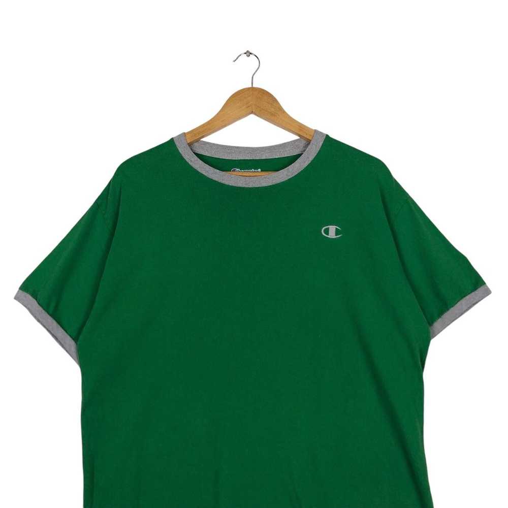 Japanese Brand Vintage Champion T-Shirt Green Col… - image 2