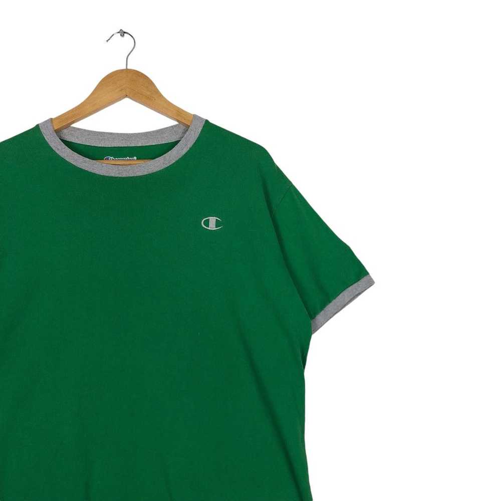 Japanese Brand Vintage Champion T-Shirt Green Col… - image 5