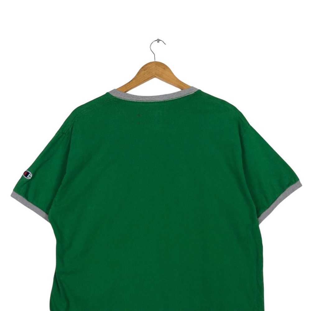 Japanese Brand Vintage Champion T-Shirt Green Col… - image 8