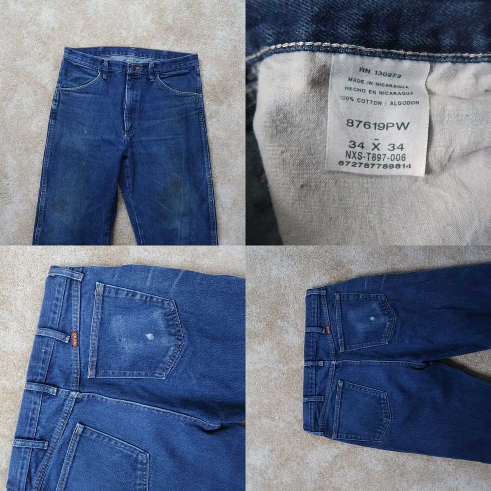 Vintage Rustler Regular Fit Denim Jeans Dark Wash… - image 4