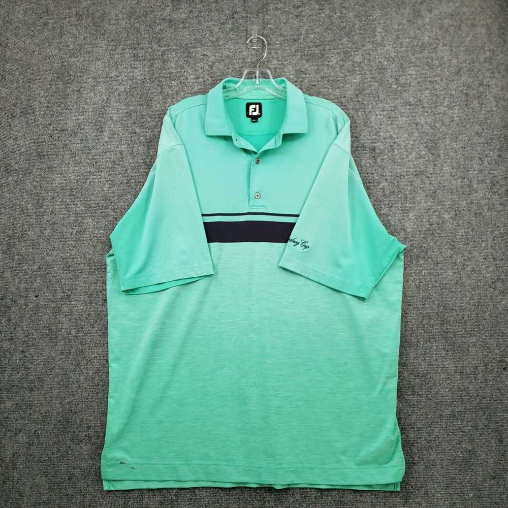 Footjoy Footjoy Polo Shirt Men XXL 2XL Green Stri… - image 1