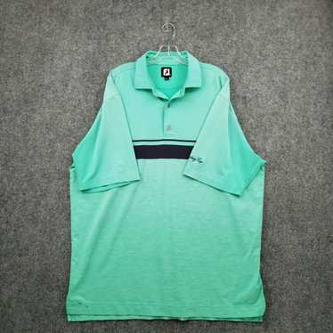 Footjoy Footjoy Polo Shirt Men XXL 2XL Green Stri… - image 1