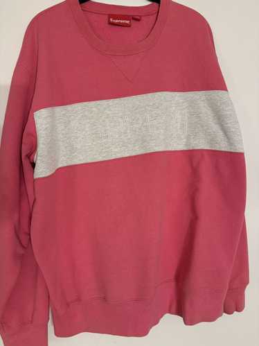 Supreme SUPREME ZIG ZAG STITCH PANEL CREWNECK PINK