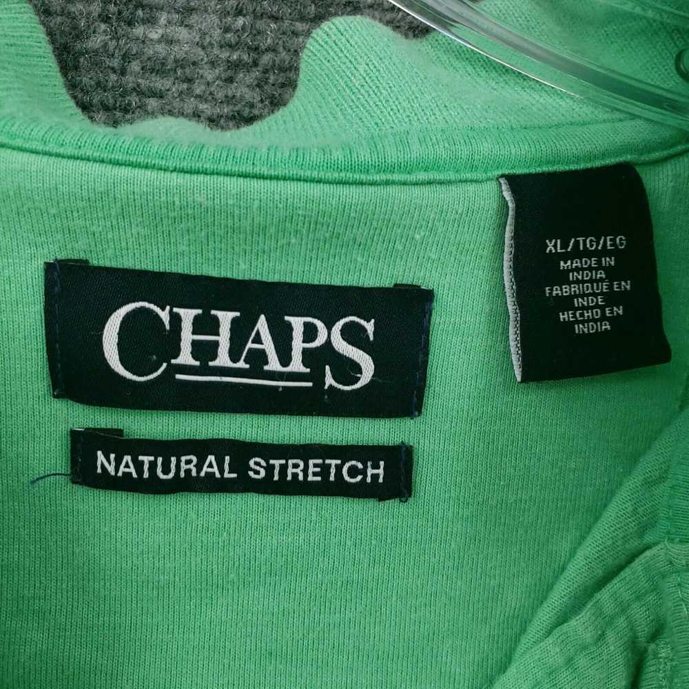 Chaps Chaps Polo Shirt Mens XL Green Natural Stre… - image 3