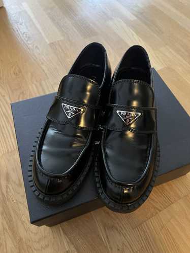 Prada Chocolate brushed leather loafers - image 1