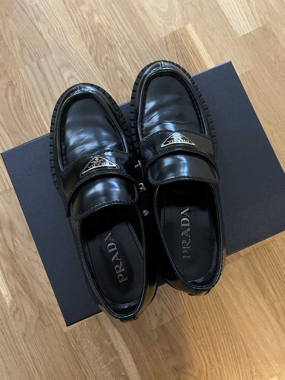 Prada Chocolate brushed leather loafers - image 3