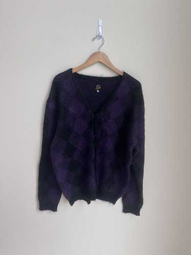 Needles Needles Argyle Cardigan Purple/Black