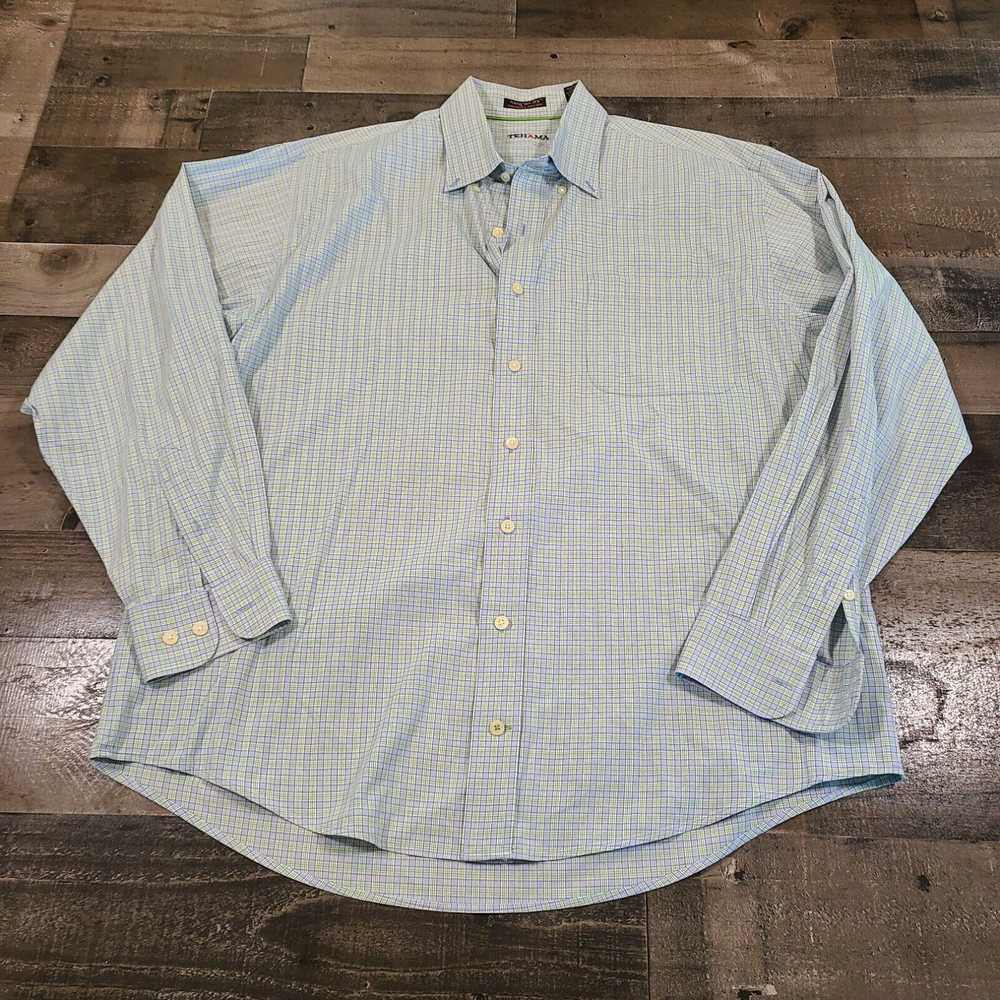 Vintage Tehama Shirt Mens L Large Button-Down Blu… - image 1