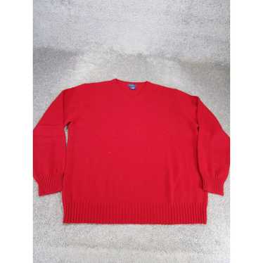 Vintage Faconnable Sweater Mens Xl V Neck Wool Bl… - image 1