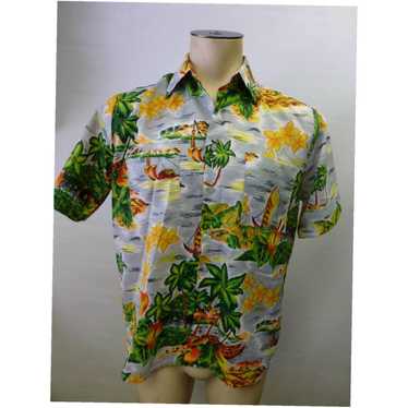 Vintage VTG mens Von Cort thin S/S B/U DISCO hawa… - image 1