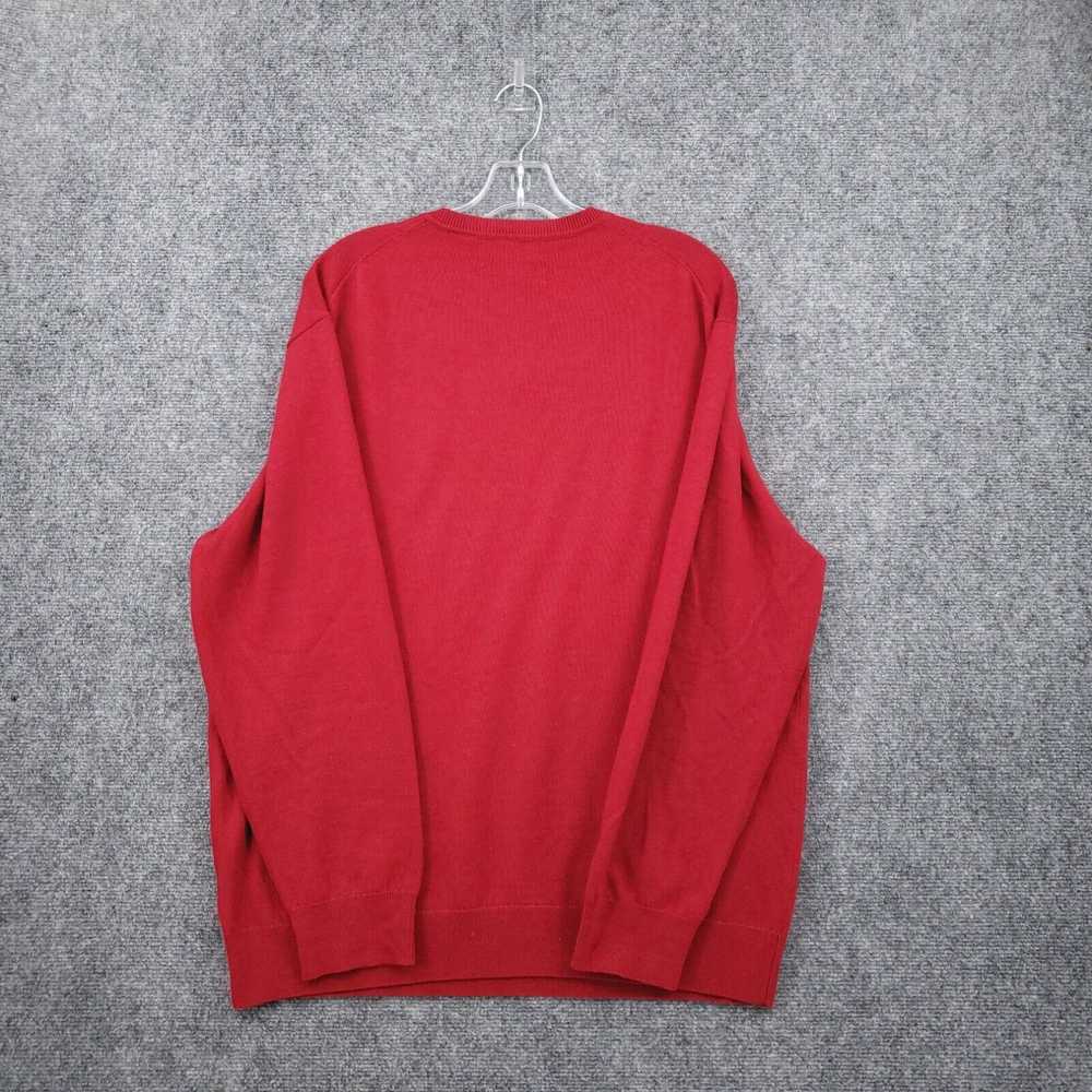 Vintage Claiborne Sweater Mens XL Red Pullover V-… - image 2