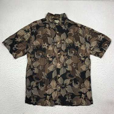 Cubavera Cubavera Hawaiian Shirt Mens Medium Black