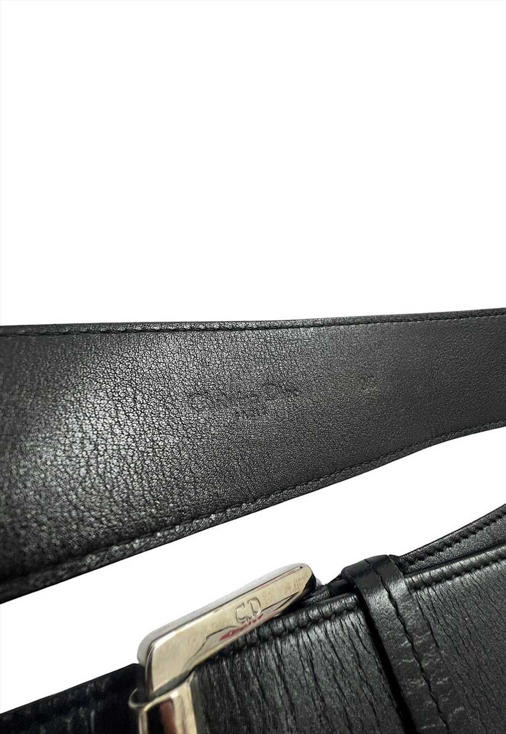 Christian Dior Belt Black Leather C D Buckle Logo… - image 5