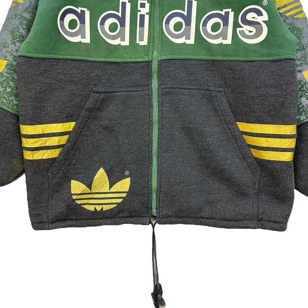 90's ADIDAS TREFOIL BIG LOGO SHERPA HOODIES #8199… - image 3