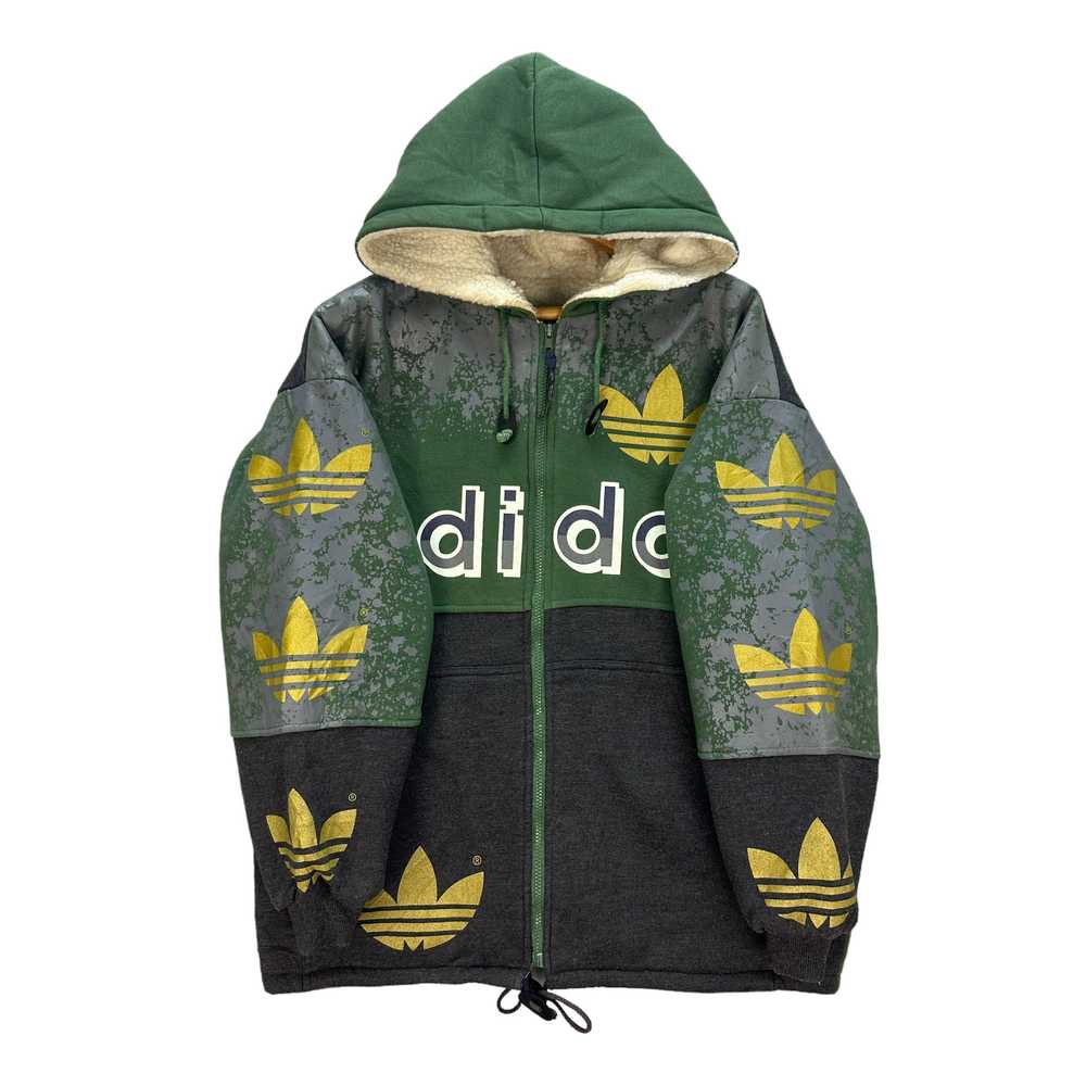 90's ADIDAS TREFOIL BIG LOGO SHERPA HOODIES #8199… - image 6