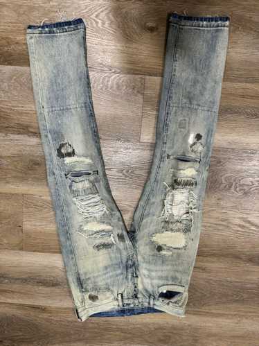 Custom × Japanese Brand Distressed boro denim