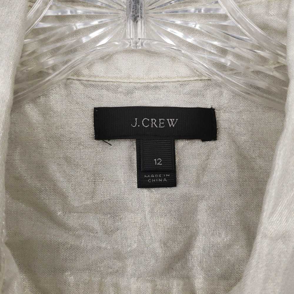 J.Crew Whisper Lame White Camp Shirt in Metallic … - image 7