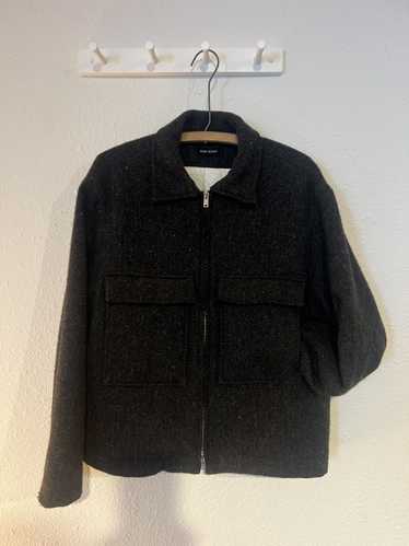 Evan Kinori Irish Lambswool Herringbone Zip Jacket