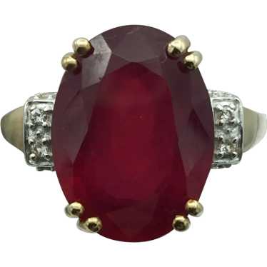 10K Ruby and White Topaz Ring - image 1