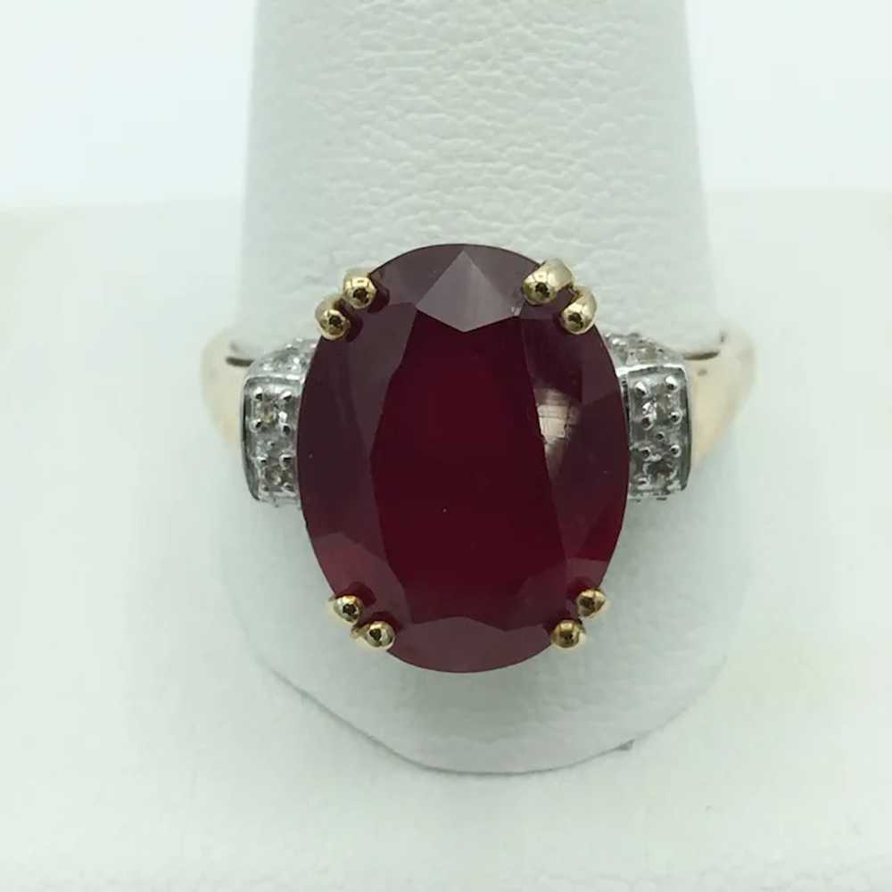 10K Ruby and White Topaz Ring - image 2