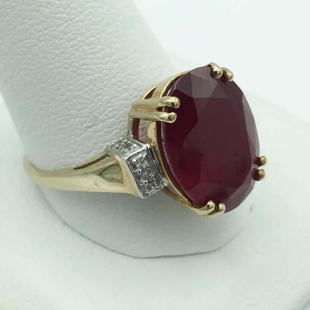 10K Ruby and White Topaz Ring - image 3