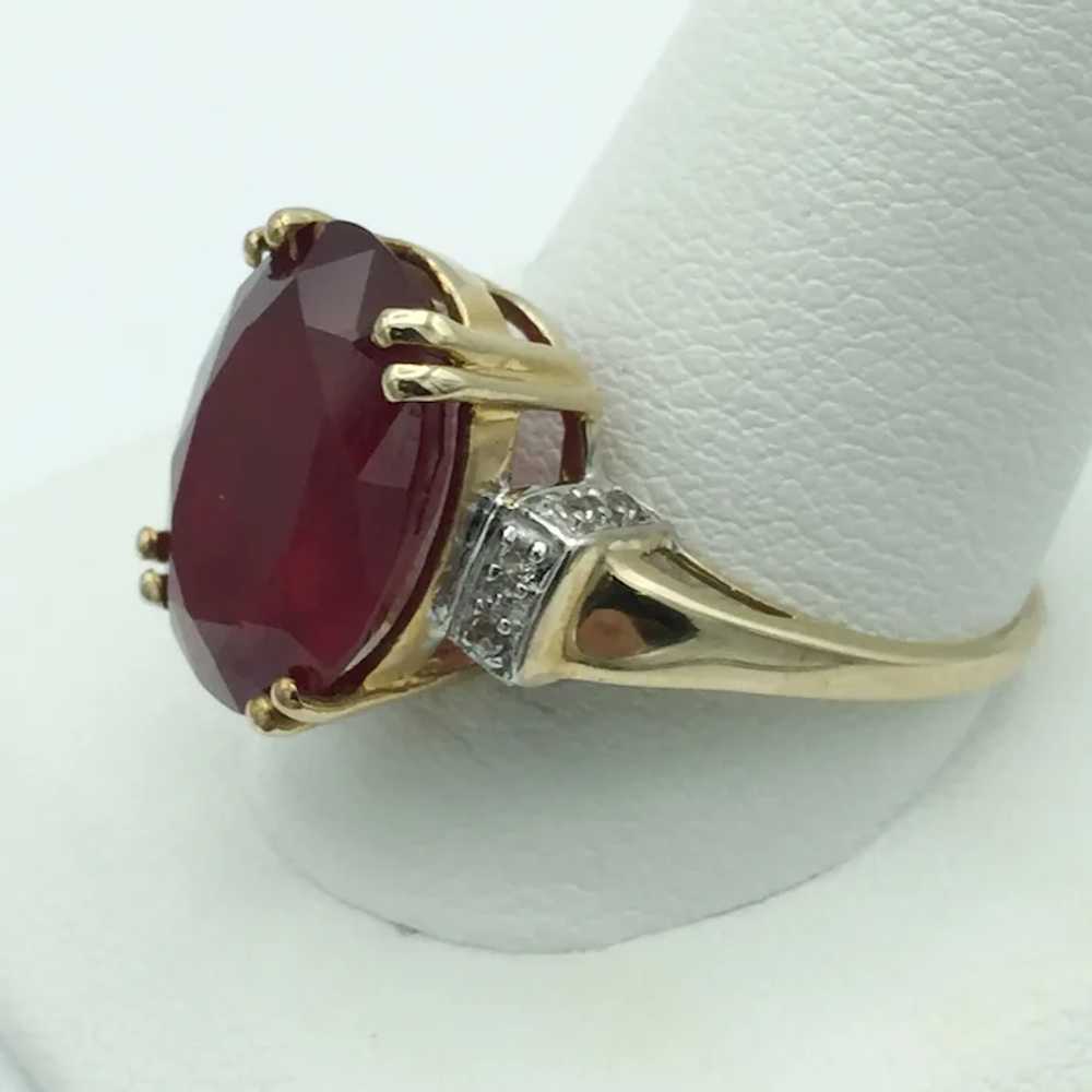 10K Ruby and White Topaz Ring - image 4