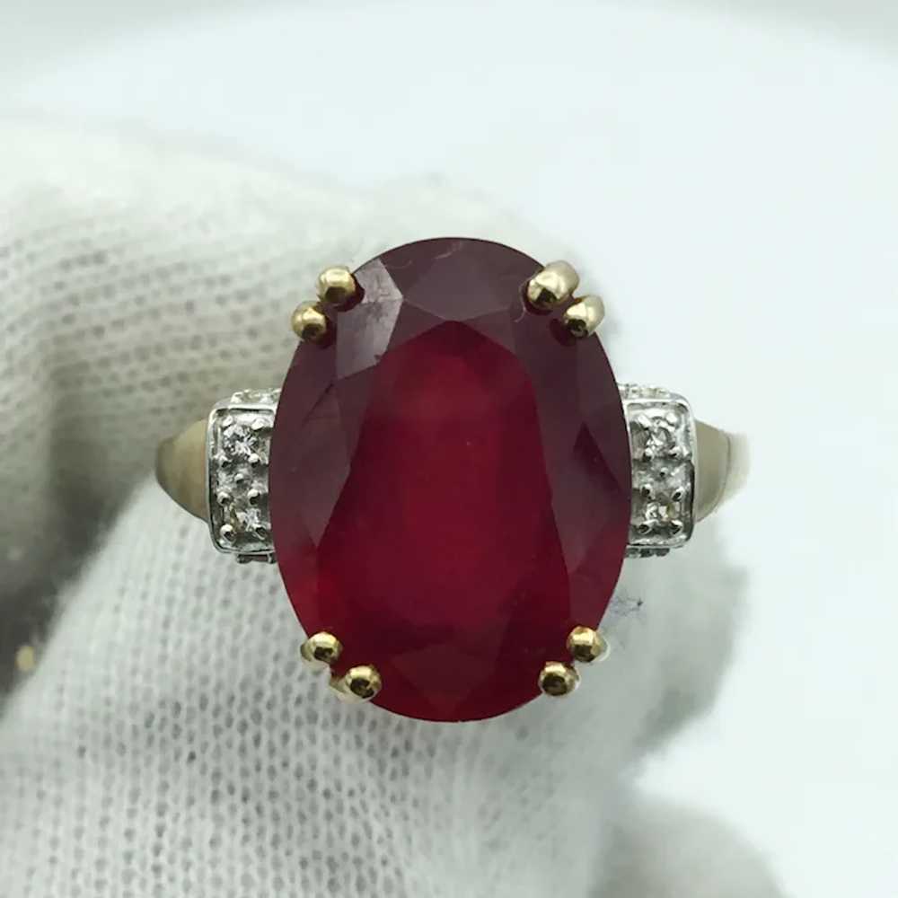 10K Ruby and White Topaz Ring - image 6