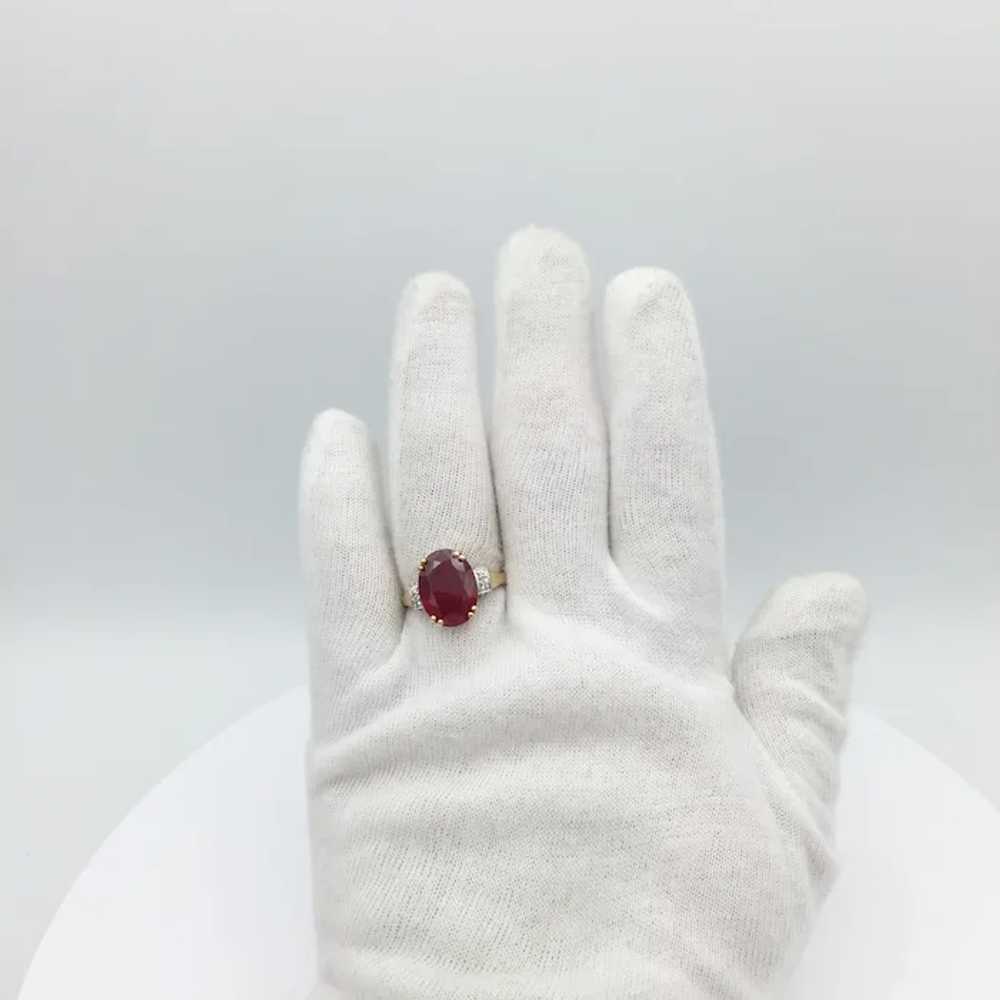 10K Ruby and White Topaz Ring - image 7