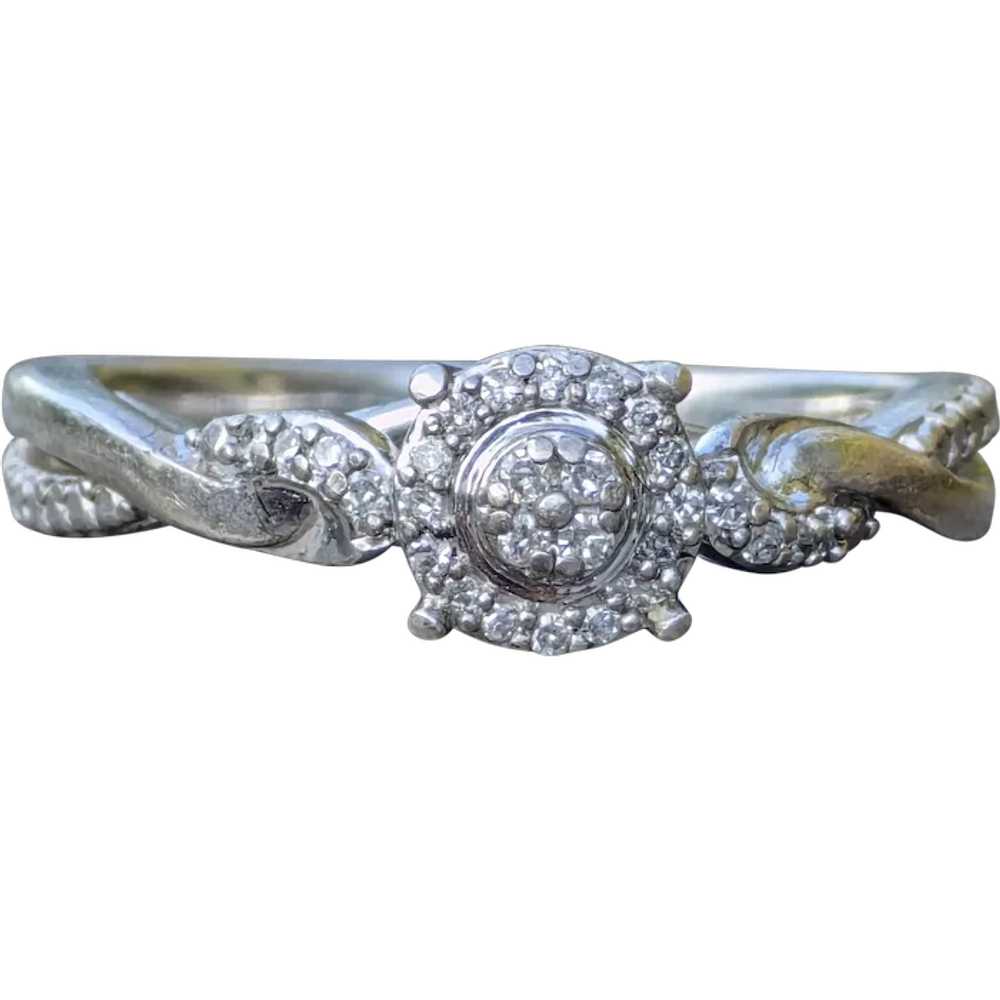 Bright Sparkle Double Halo Silver Interlaced Ster… - image 1