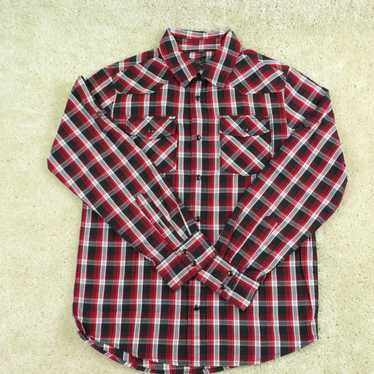 Vintage Helix Shirt Adult Large Red & Black Plaid… - image 1