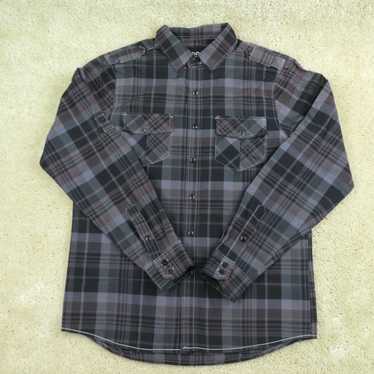 Carbon Carbon Shirt Adult Small Gray & Black Plaid