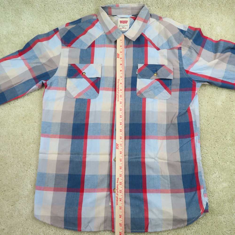 Levi's Levis Shirt Adult XL Extra Large Blue & Re… - image 2