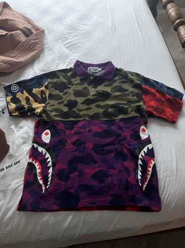 Bape Mix Camo Relaxed Side Shark Polo