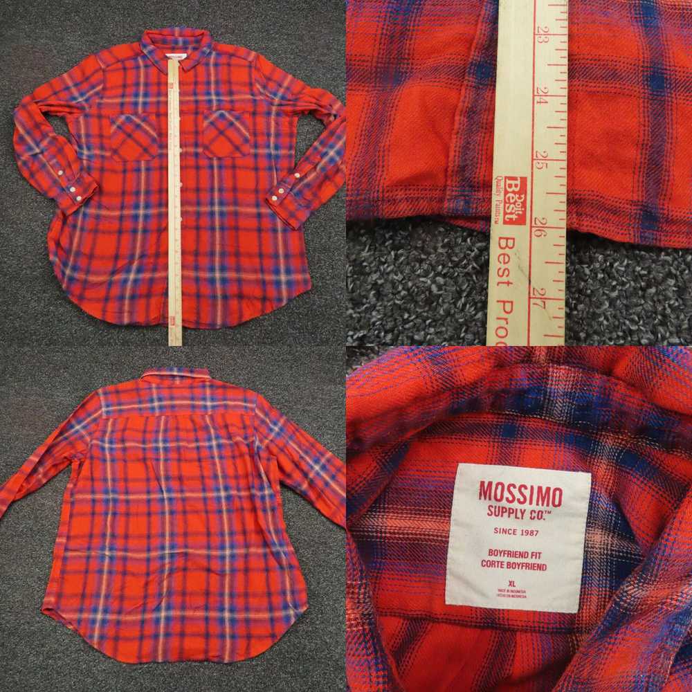 Mossimo Mossimo Shirt Womens XL Red & Blue Plaid … - image 4