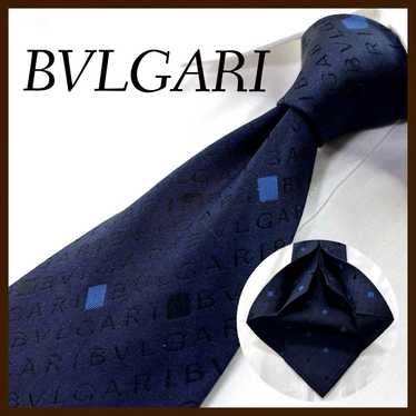 Bvlgari Tie Silk Logo Logogram Settepieguet Navy - image 1