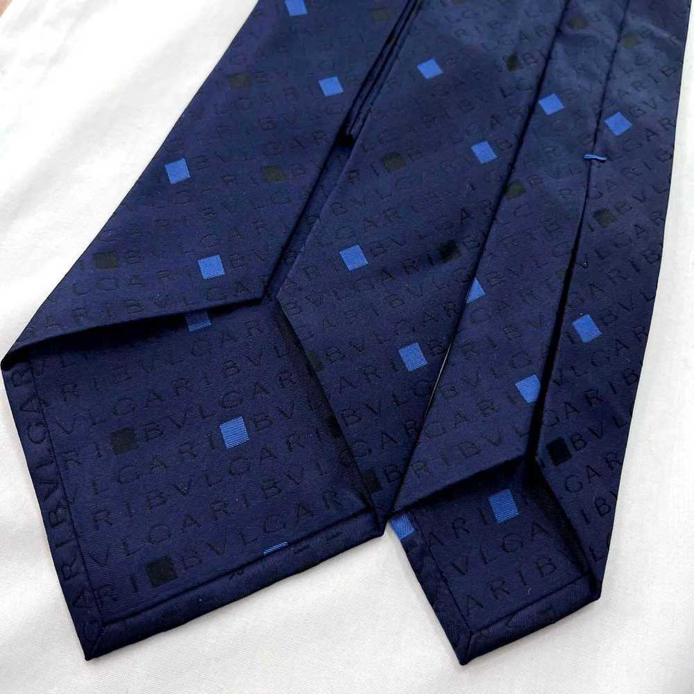 Bvlgari Tie Silk Logo Logogram Settepieguet Navy - image 6