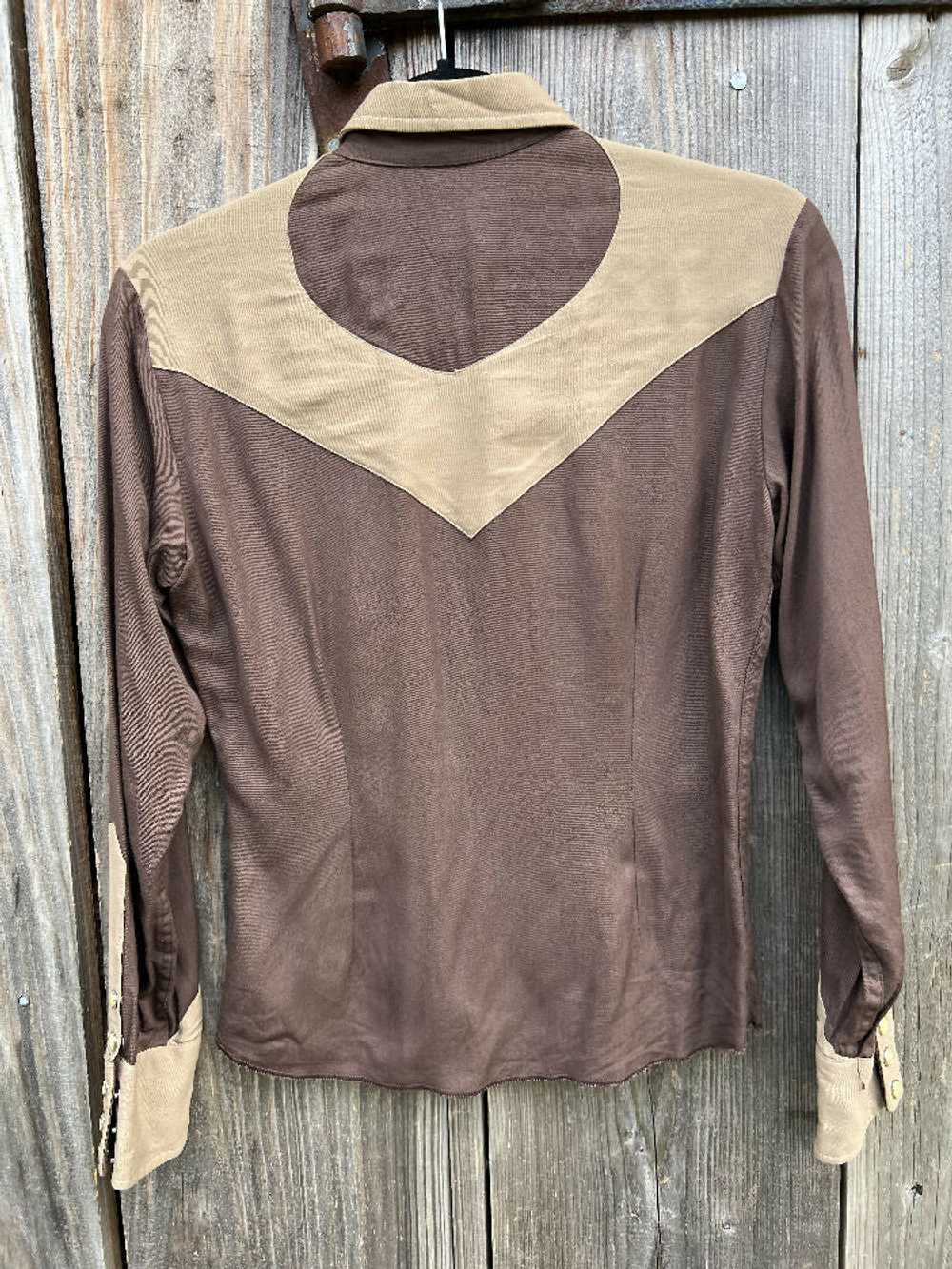 40s VINTAGE PRIOR DENVER GABARDINE WESTERN SHIRT … - image 7