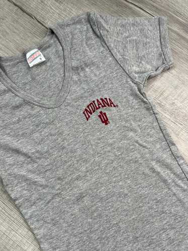 Vintage Indiana University V Neck Baby Doll Tee by