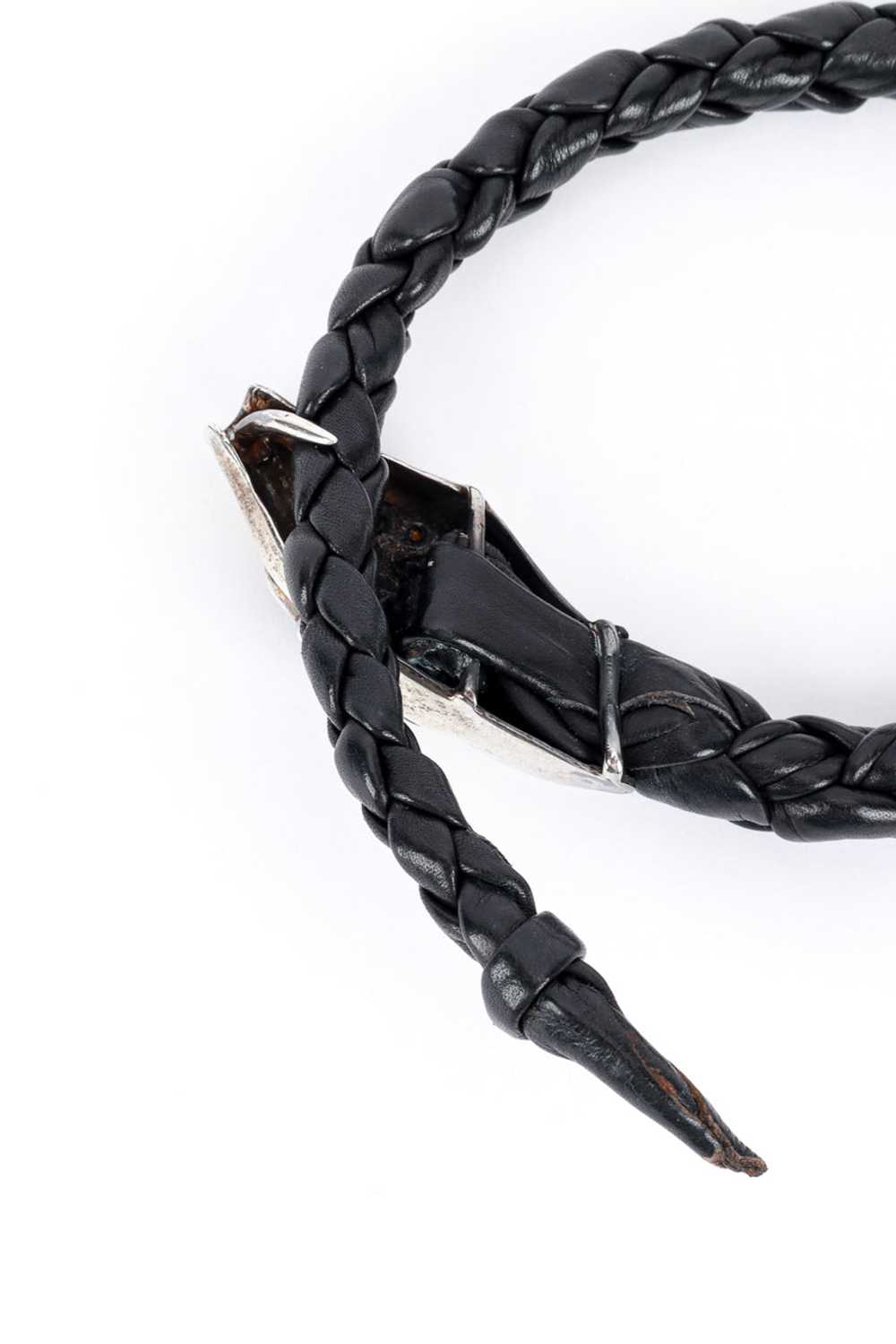 Silver Snakebite Leather Collar - image 7