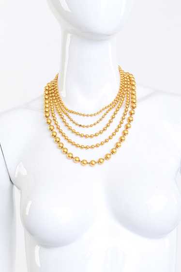 MARCY FELD 5 Strand Ball Bead Collar Necklace - image 1