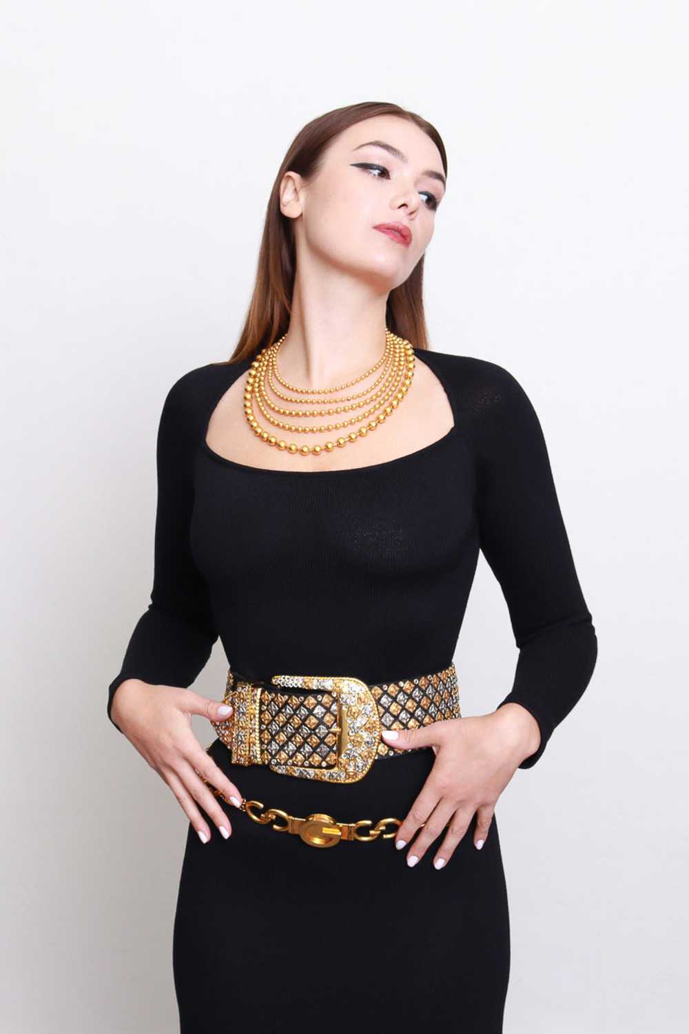 MARCY FELD 5 Strand Ball Bead Collar Necklace - image 2