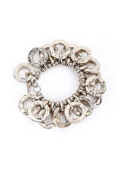 Silver Hammered O-Ring Charm Bracelet I