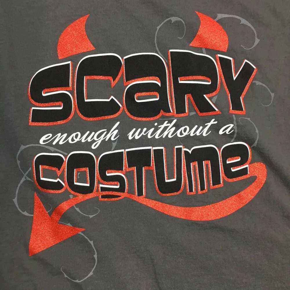 Gildan Womens Novelty Halloween T Shirt Scary Wit… - image 3