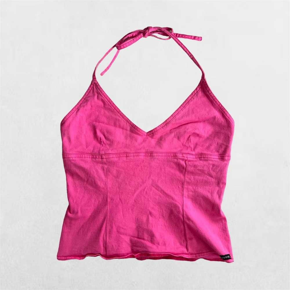 Guess Vintage Guess pink denim halter top - image 1