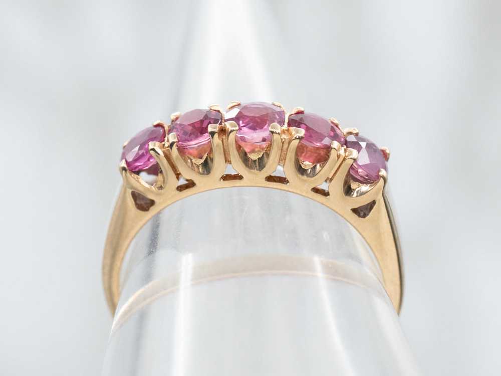 Five Stone Ruby Ring - image 3