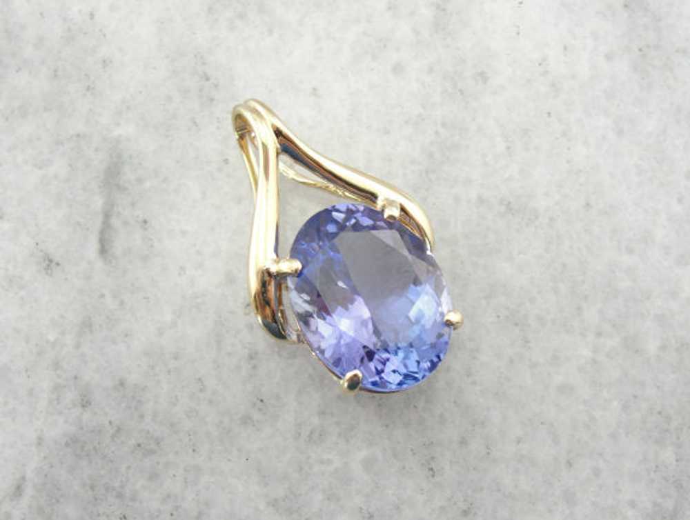 Our Finest Tanzanite Pendant with Clean Lines - image 2