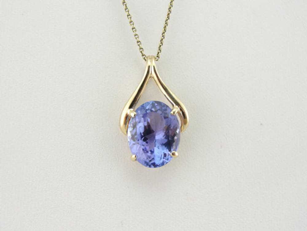 Our Finest Tanzanite Pendant with Clean Lines - image 5